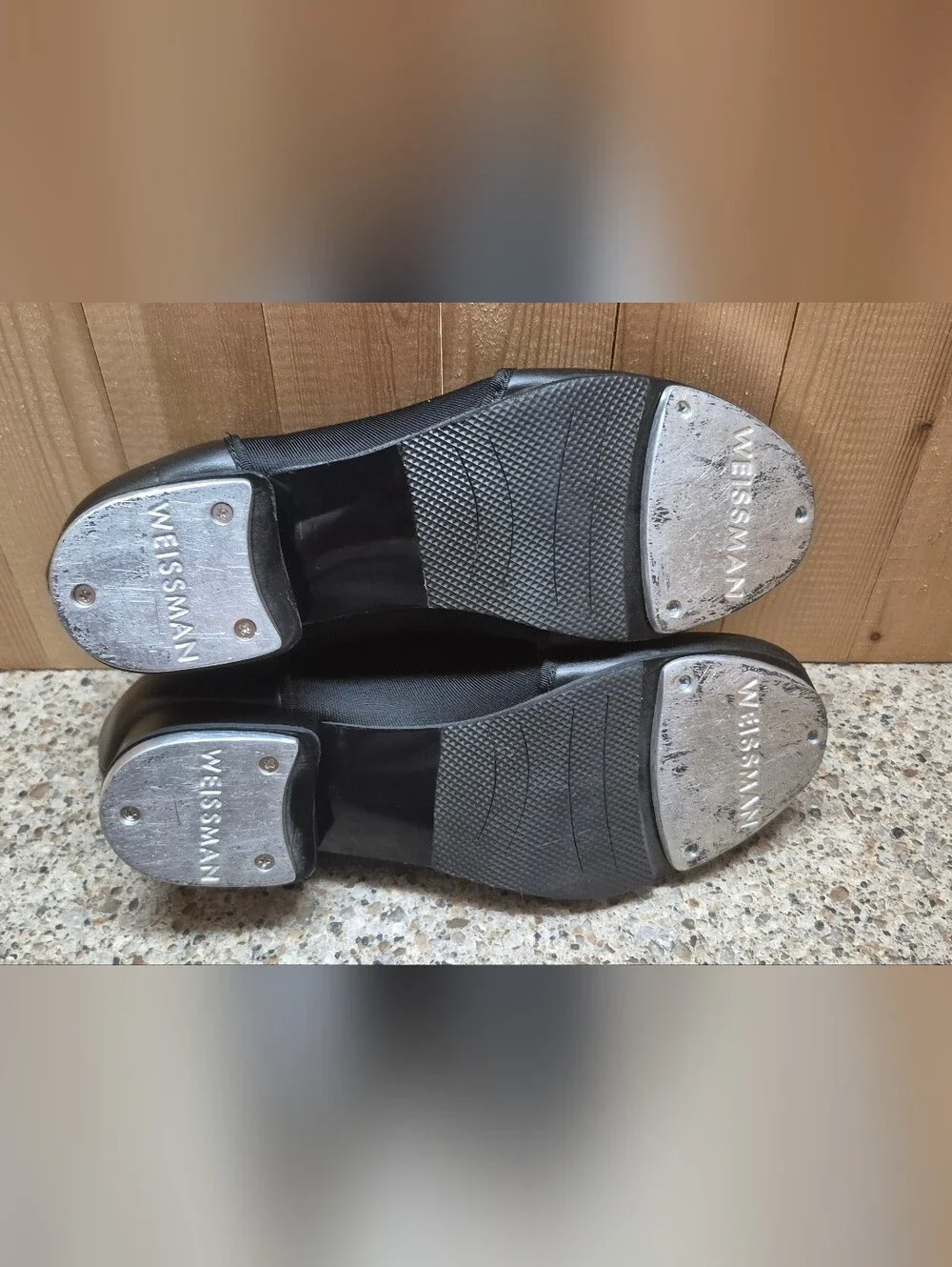 Weissman Black Slip On Tap Shoes Style W1500 Women's Size 8.5M Dance Shoes